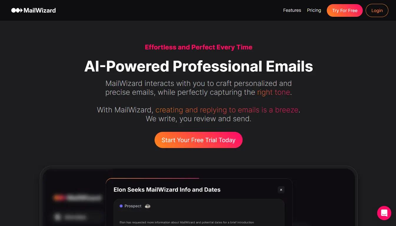 MailWizardWebsite Screenshot