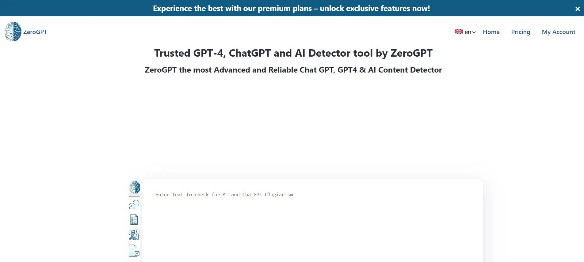 ZeroGPTWebsite Screenshot