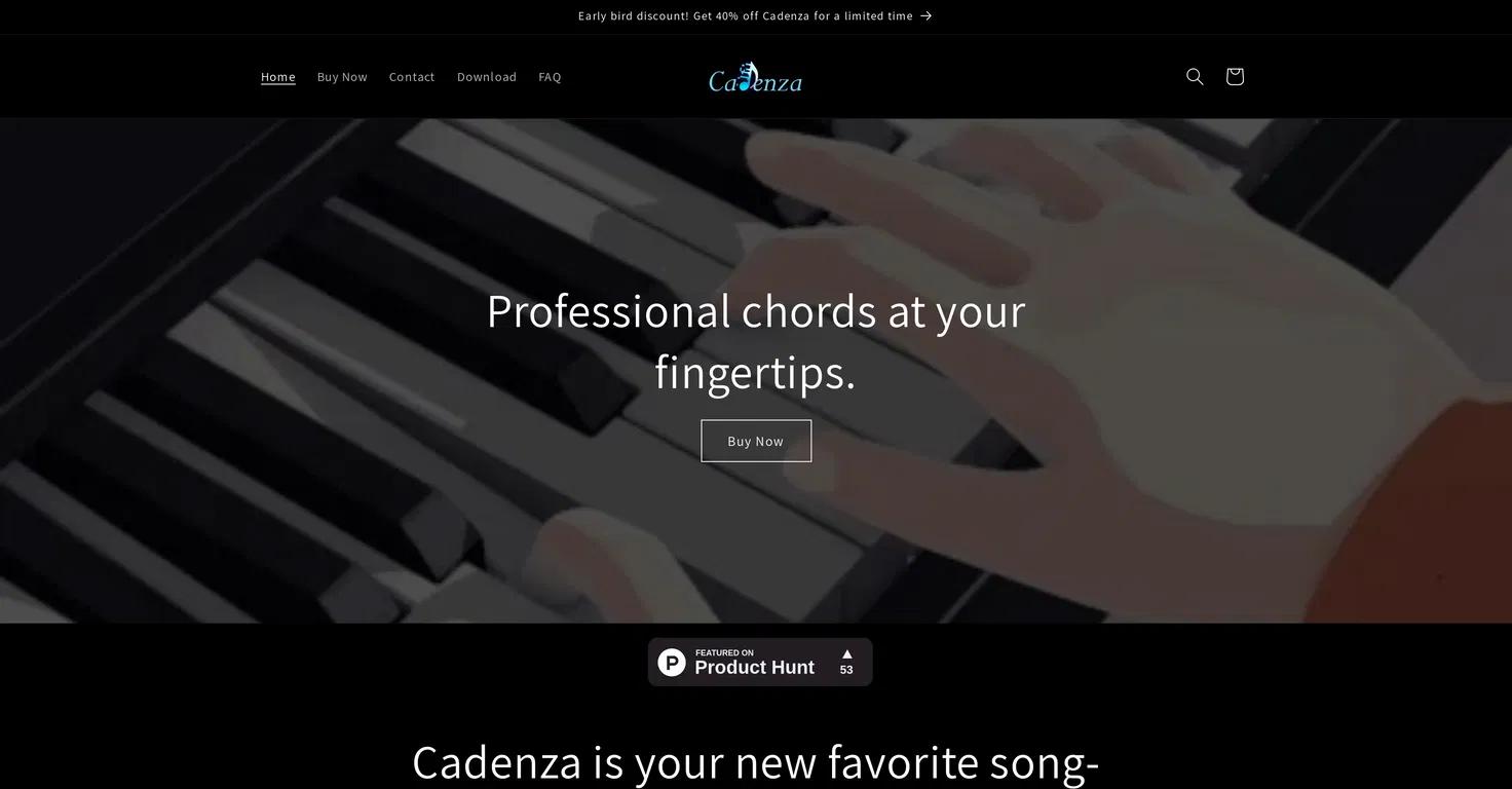 CadenzaWebsite Screenshot