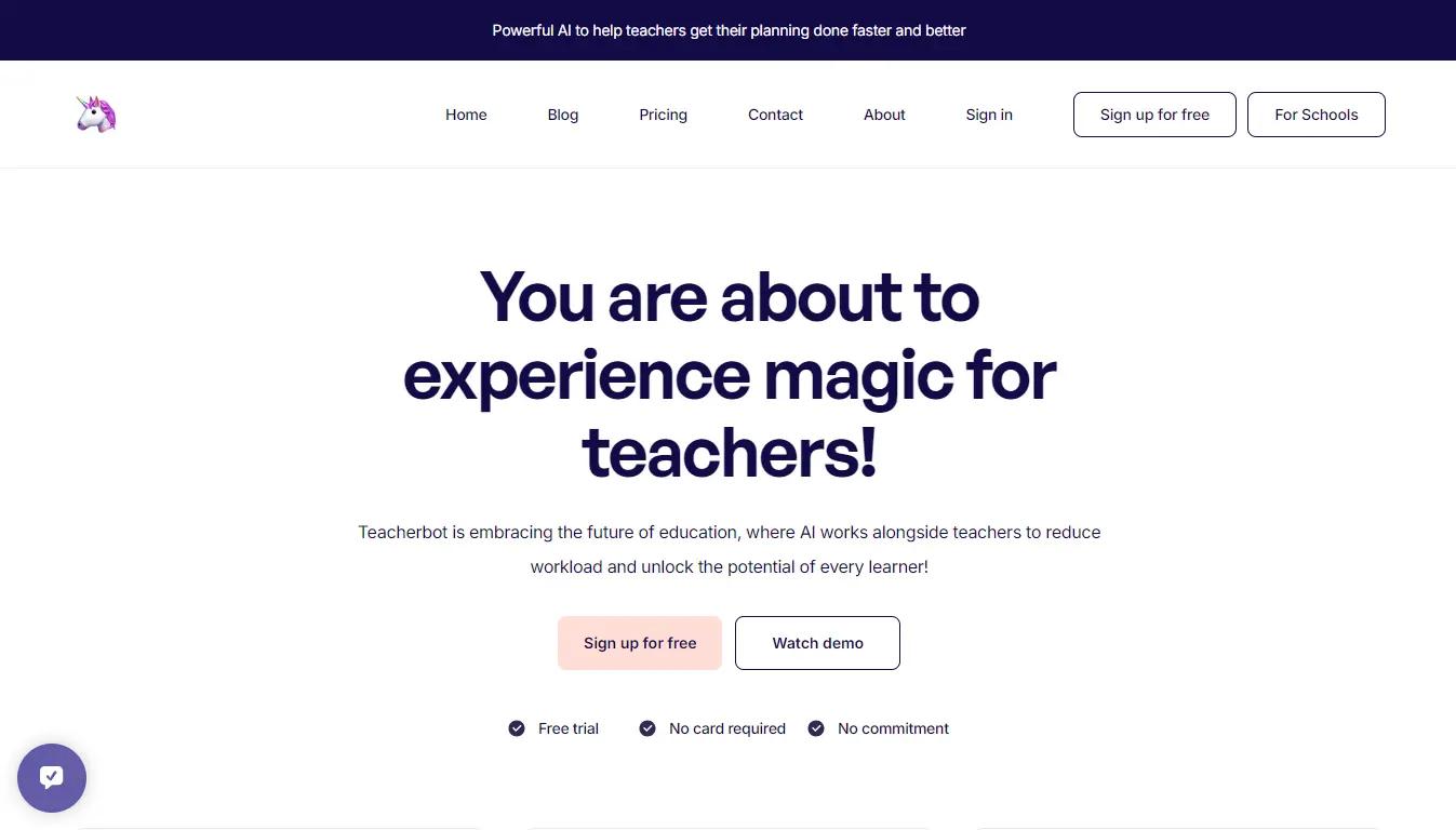 Teacherbot Website