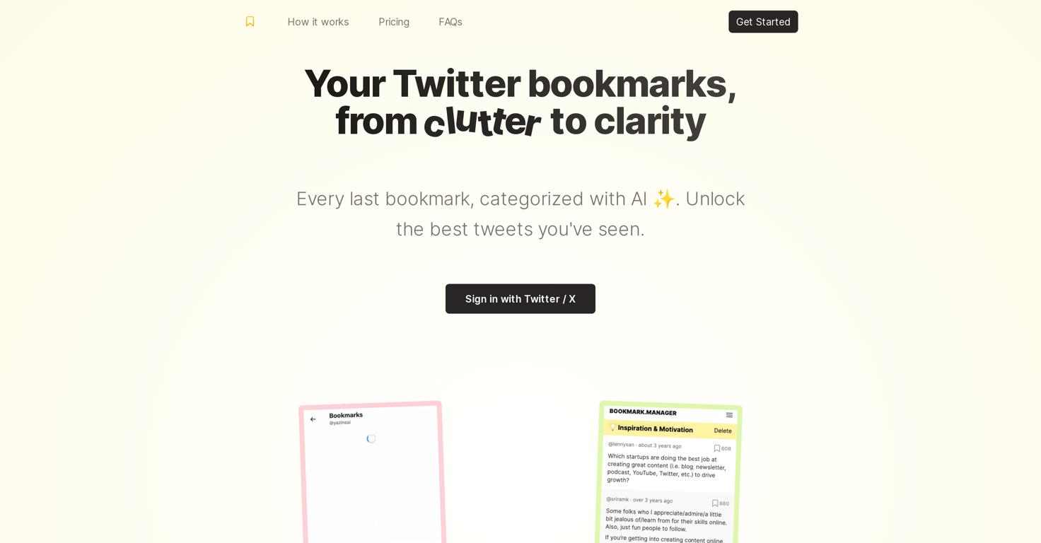 Twitter Bookmarks Website