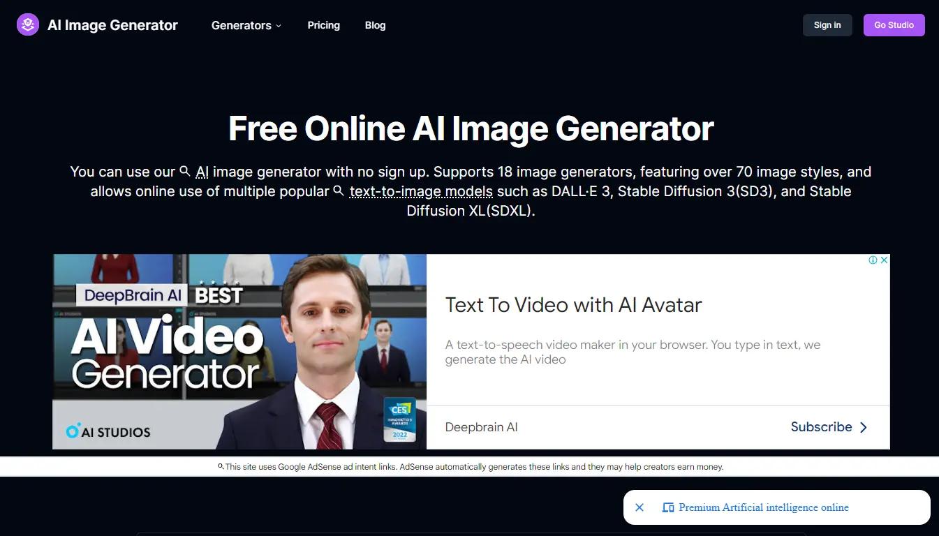 Ai Image Generator Website