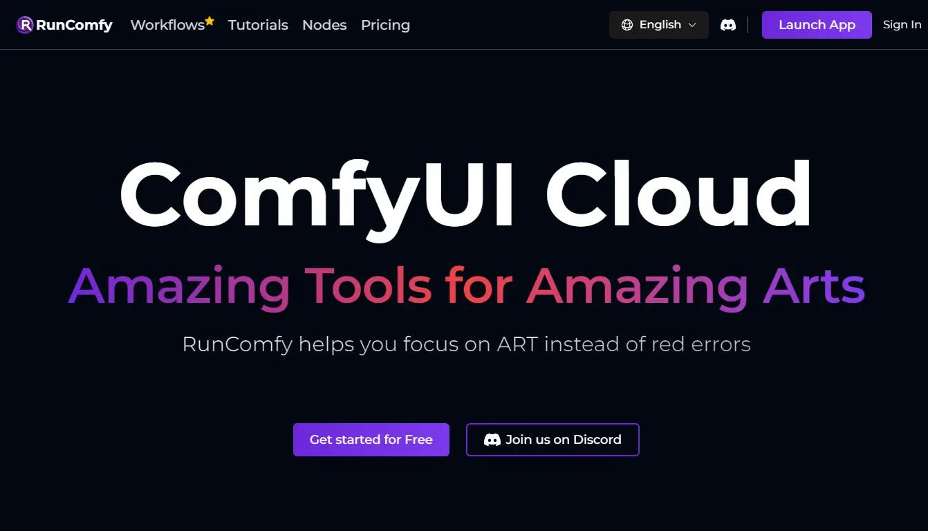 RunComfyWebsite Screenshot