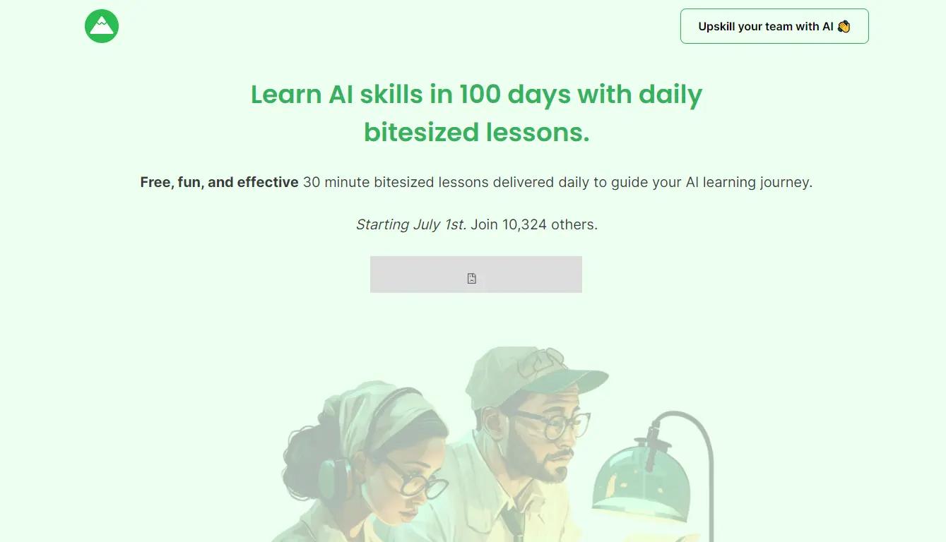 100DaysOfAIWebsite Screenshot