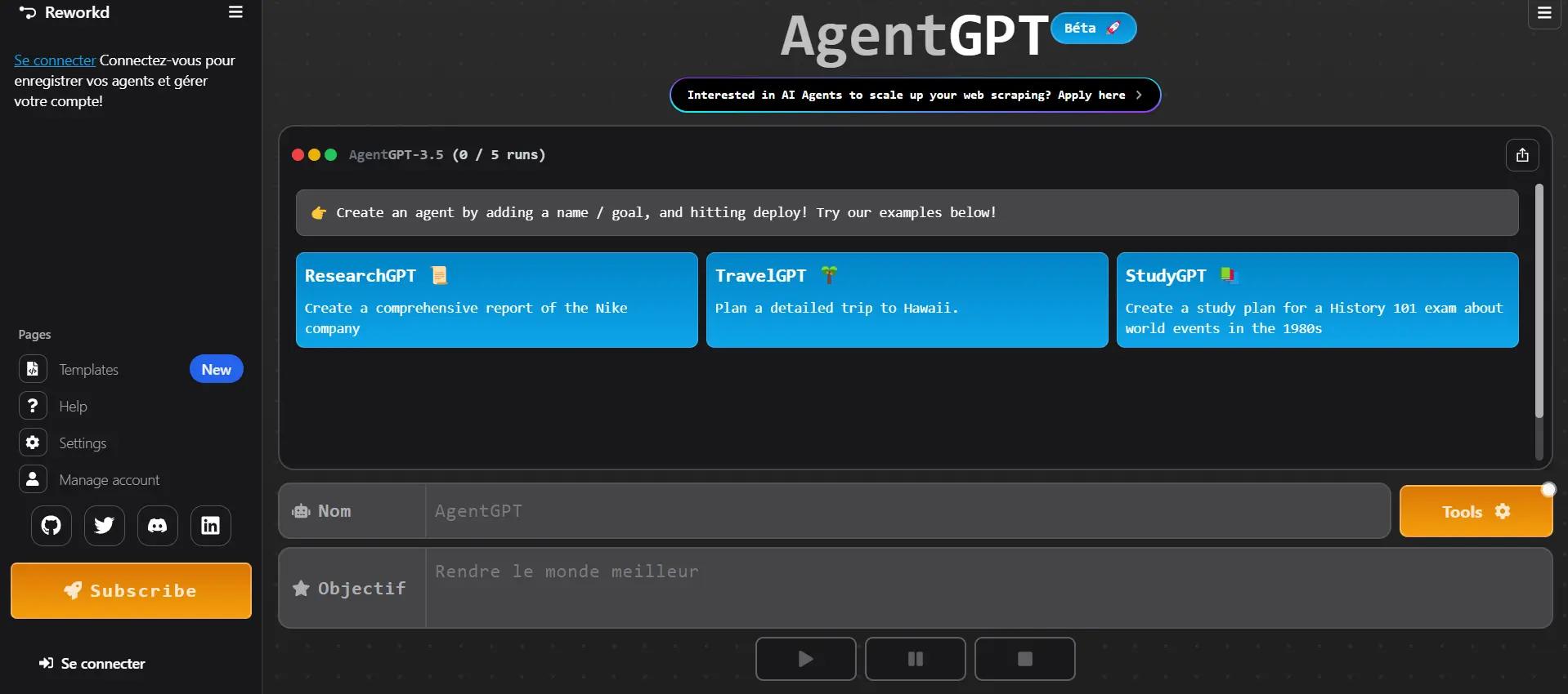 AgentGPTWebsite Screenshot