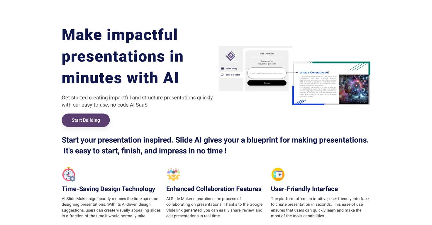 AI Slide MakerWebsite Screenshot