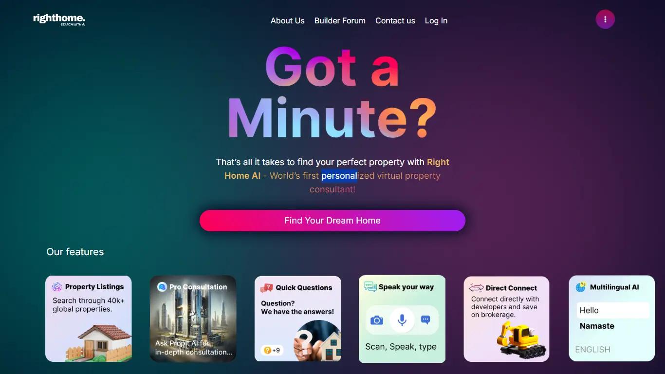 Right Home AIWebsite Screenshot