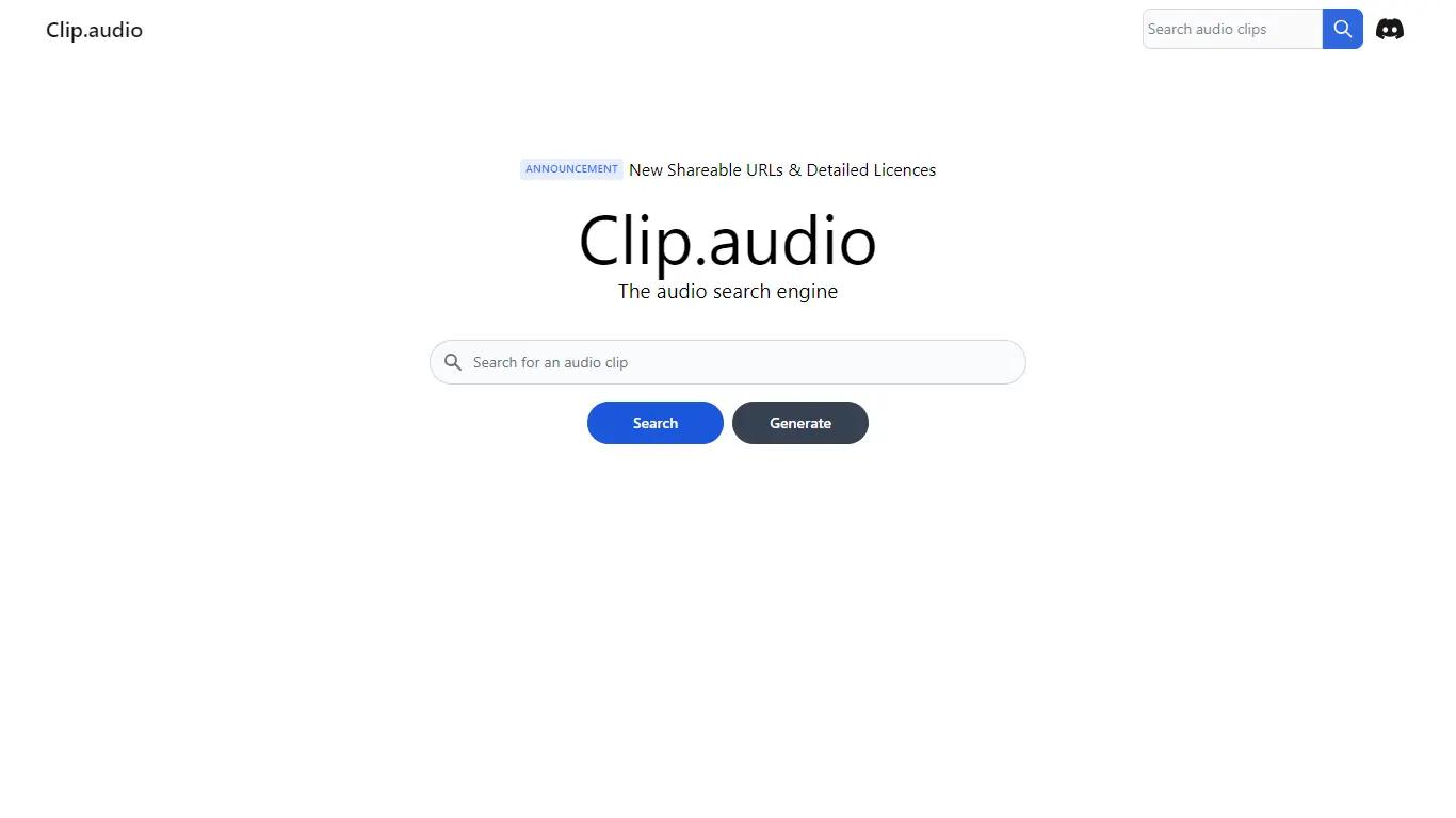 Clip AudioWebsite Screenshot