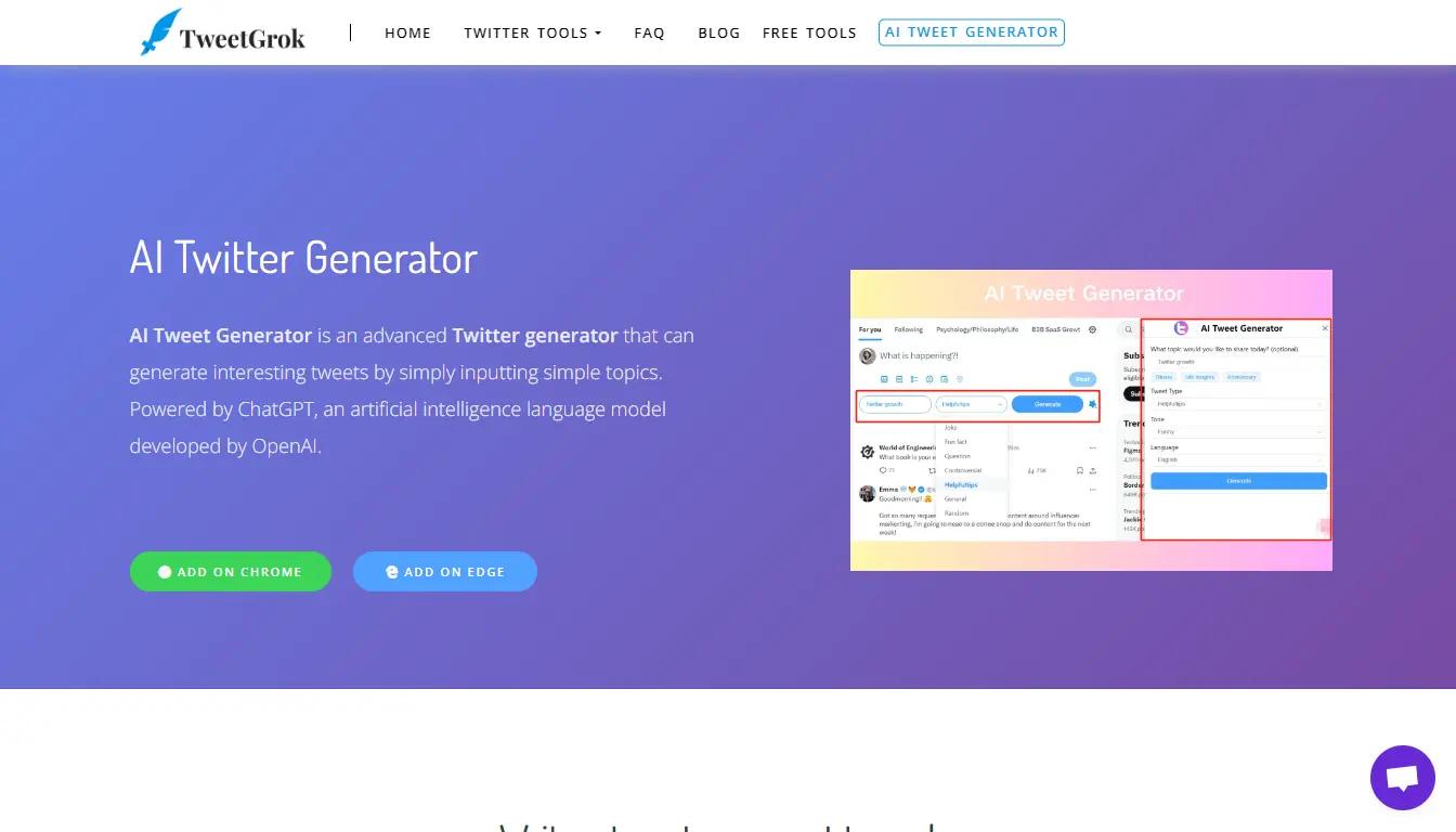 AI Tweet Generator Website