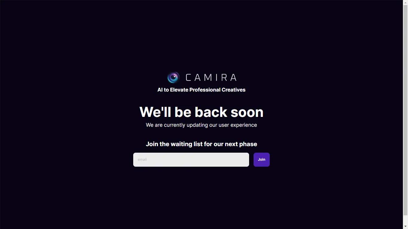 CamiraWebsite Screenshot