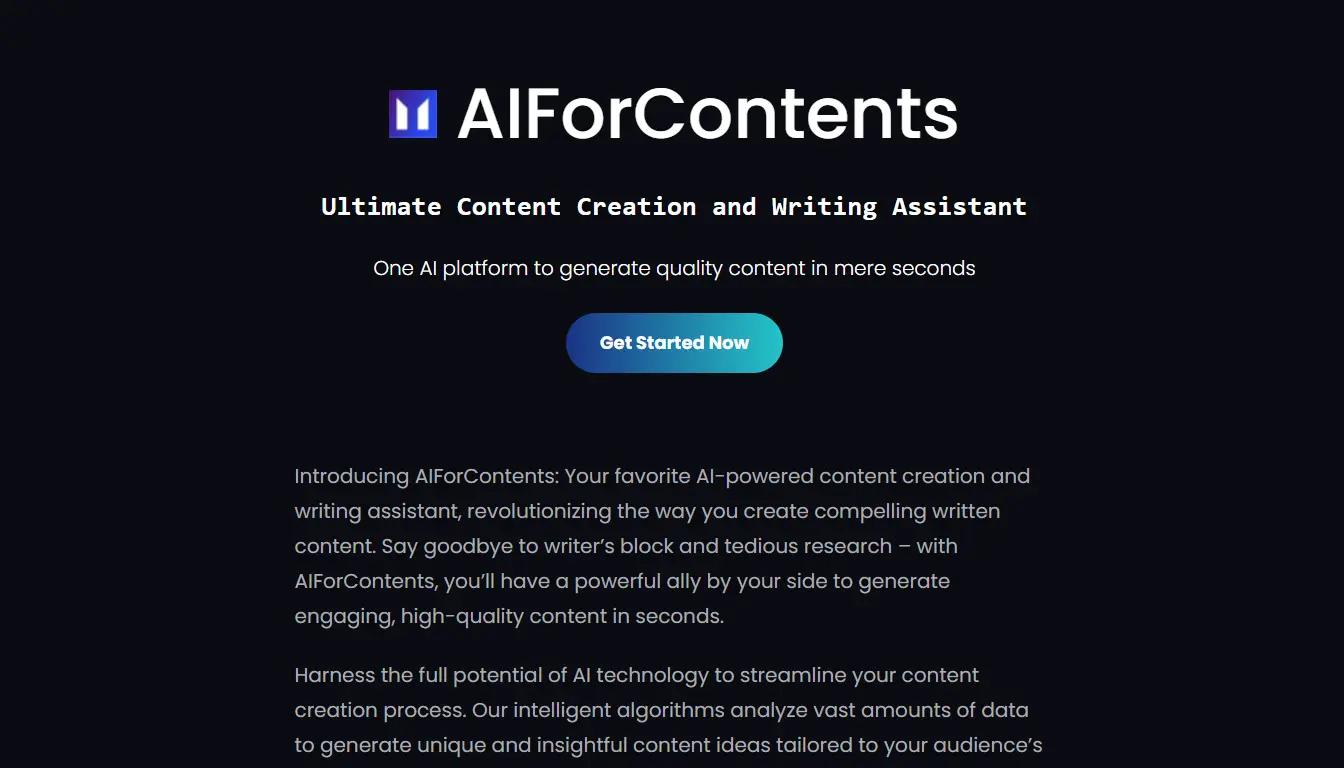 AIForContents Website