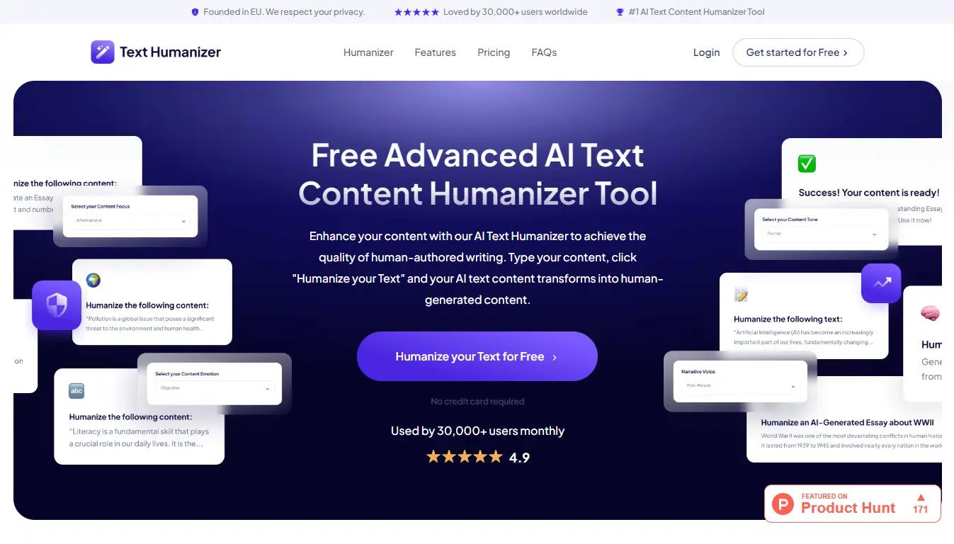 Text HumanizerWebsite Screenshot