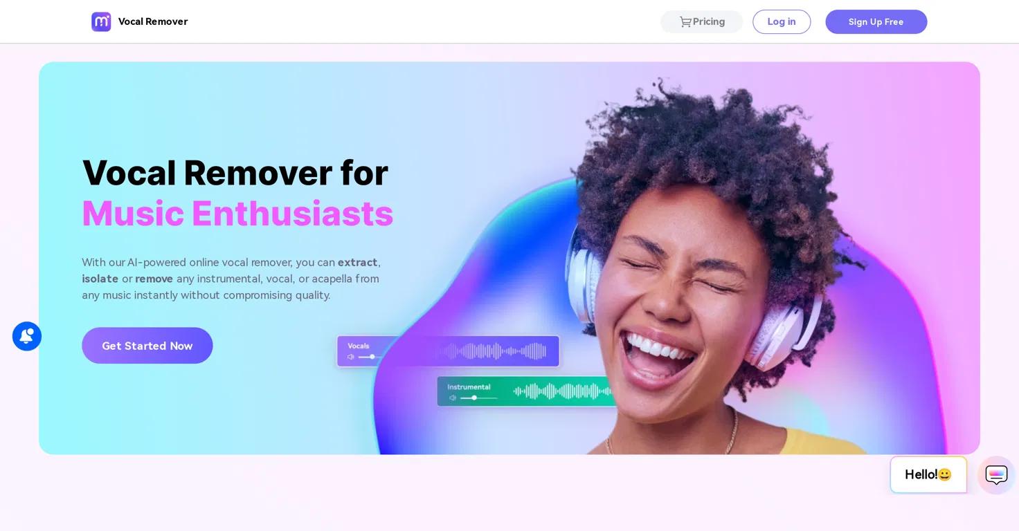 Vocal RemoveWebsite Screenshot