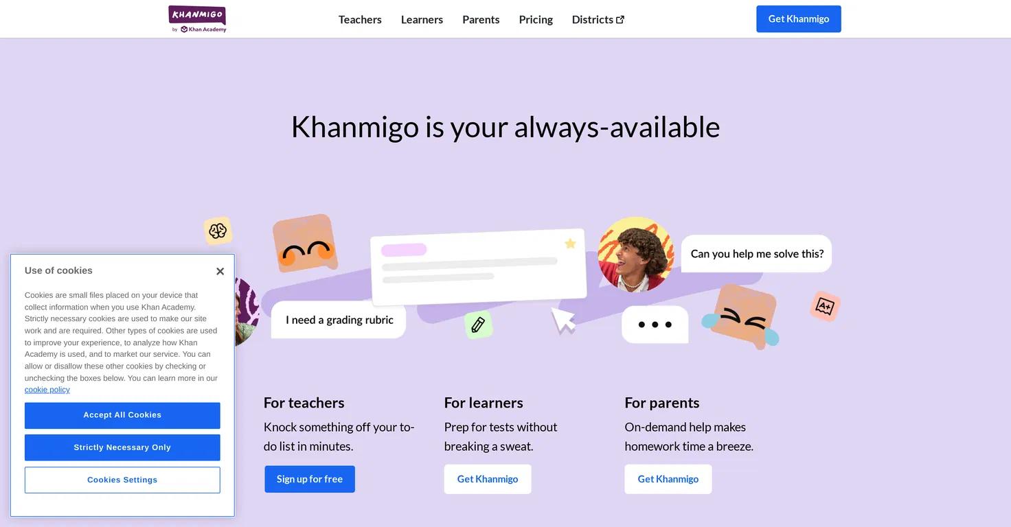 KhanmigoWebsite Screenshot