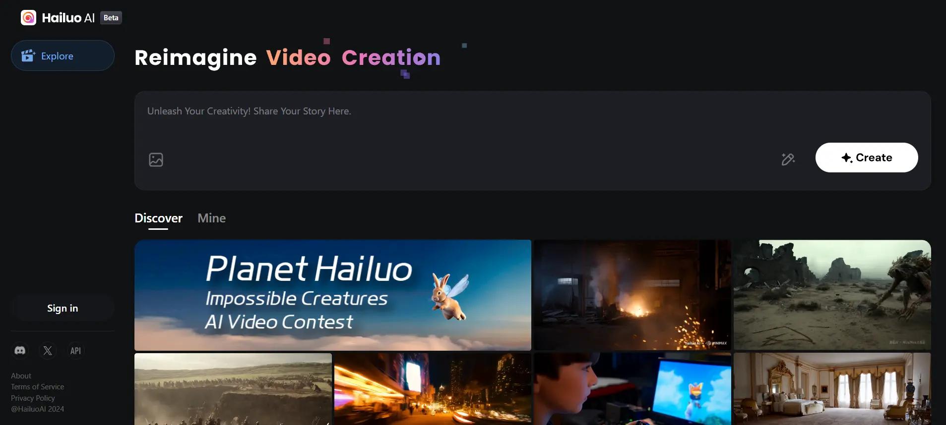 Hailuo AI Video Website