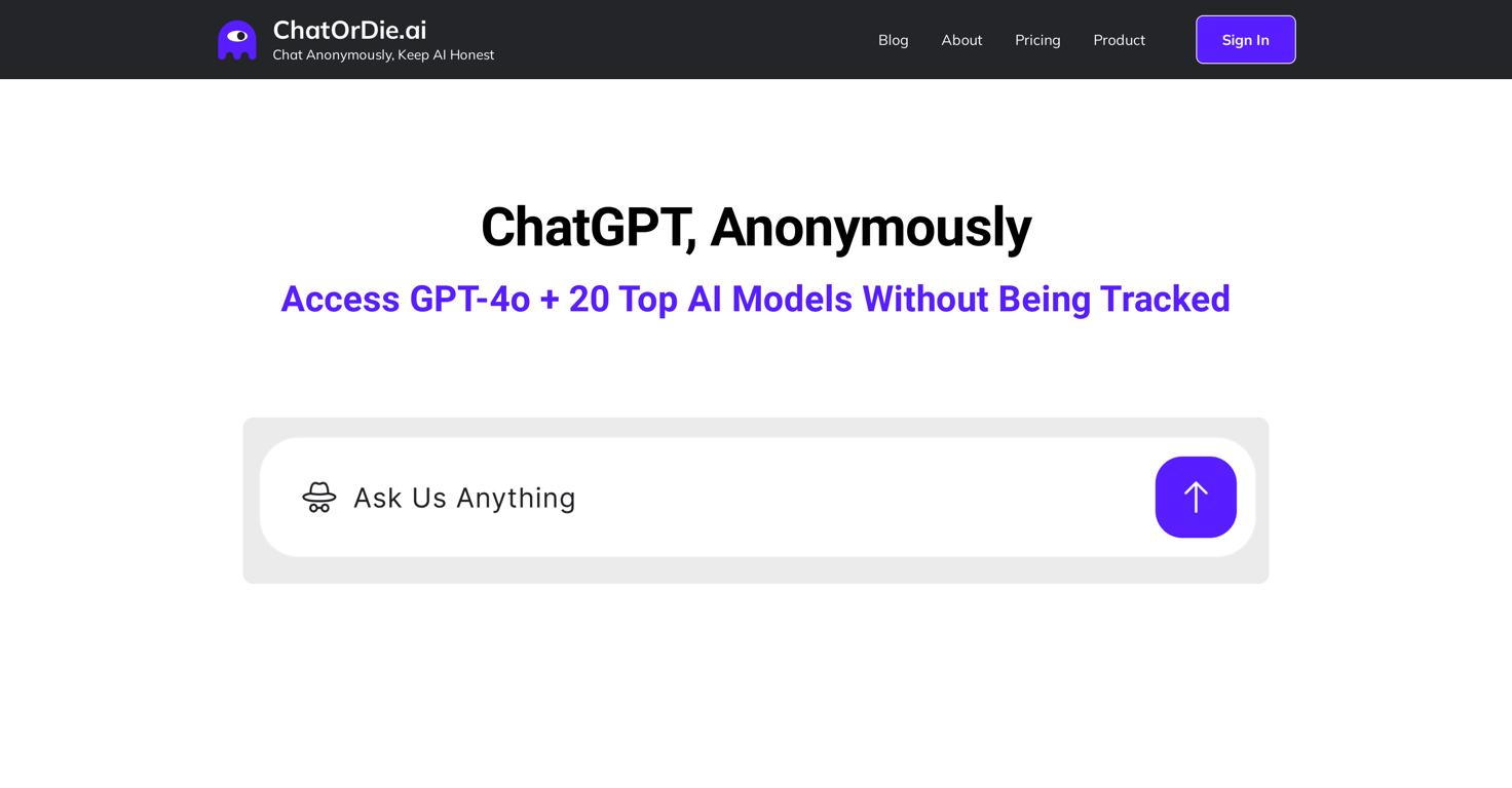  ChatOrDieWebsite Screenshot