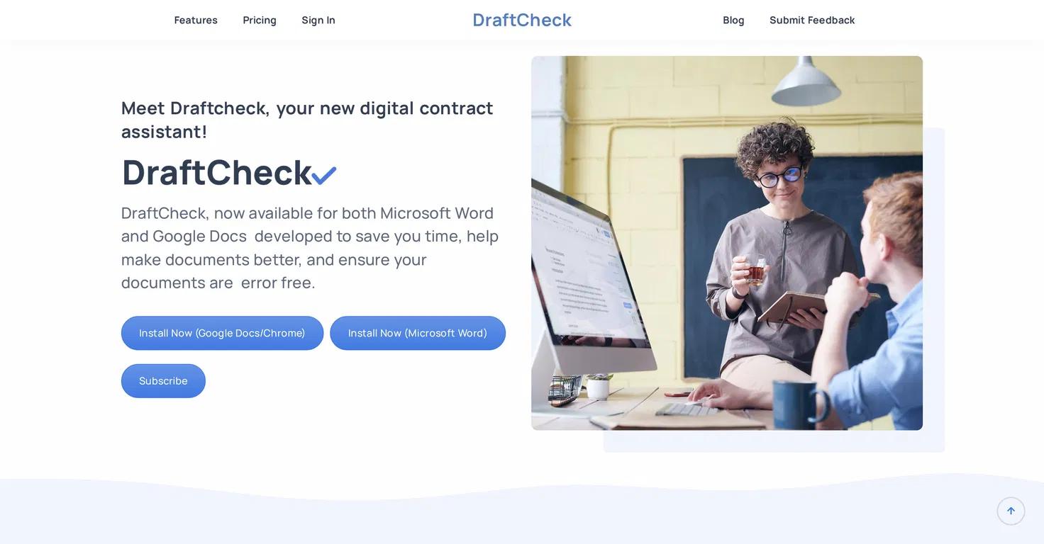 DraftCheckWebsite Screenshot