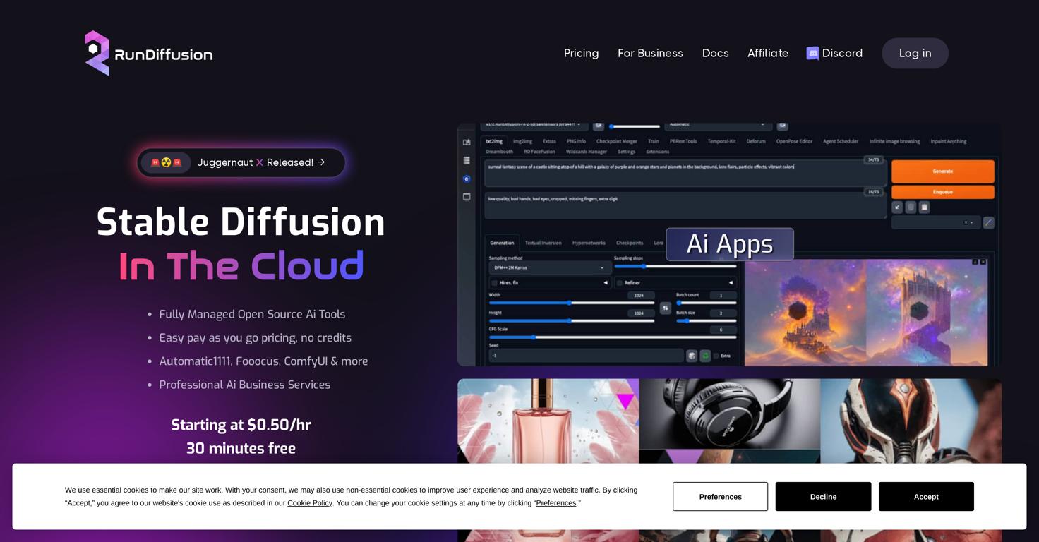 RunDiffusion Website