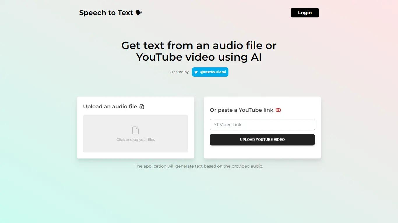 Speech to TextWebsite Screenshot