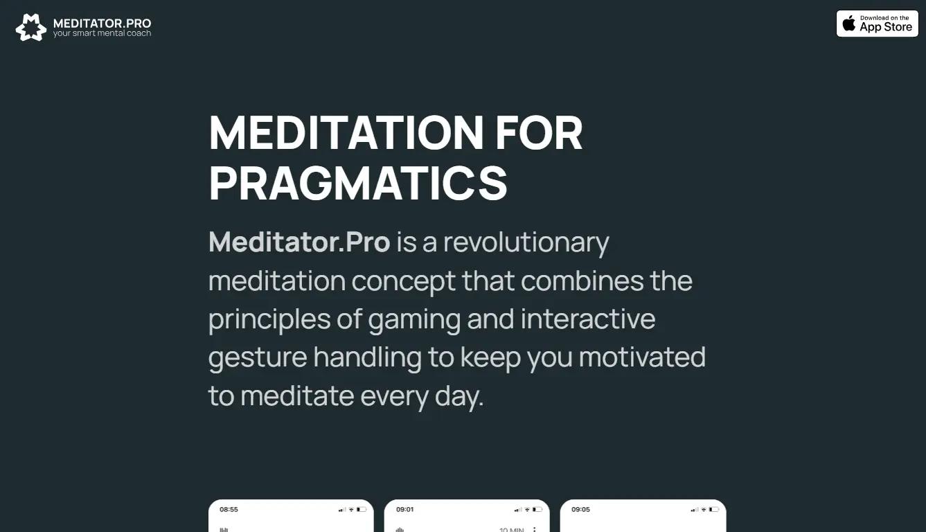 Meditator Pro Website Screenshot