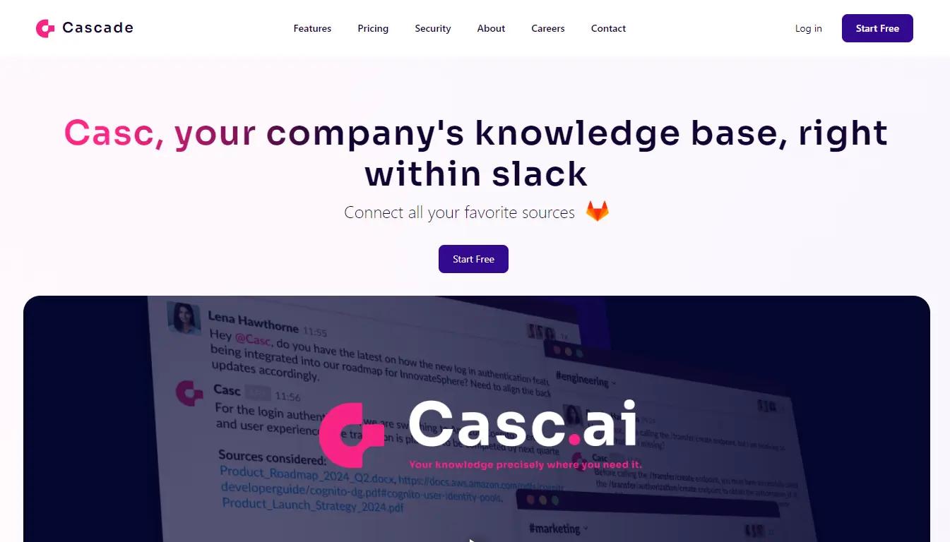 CascadeWebsite Screenshot