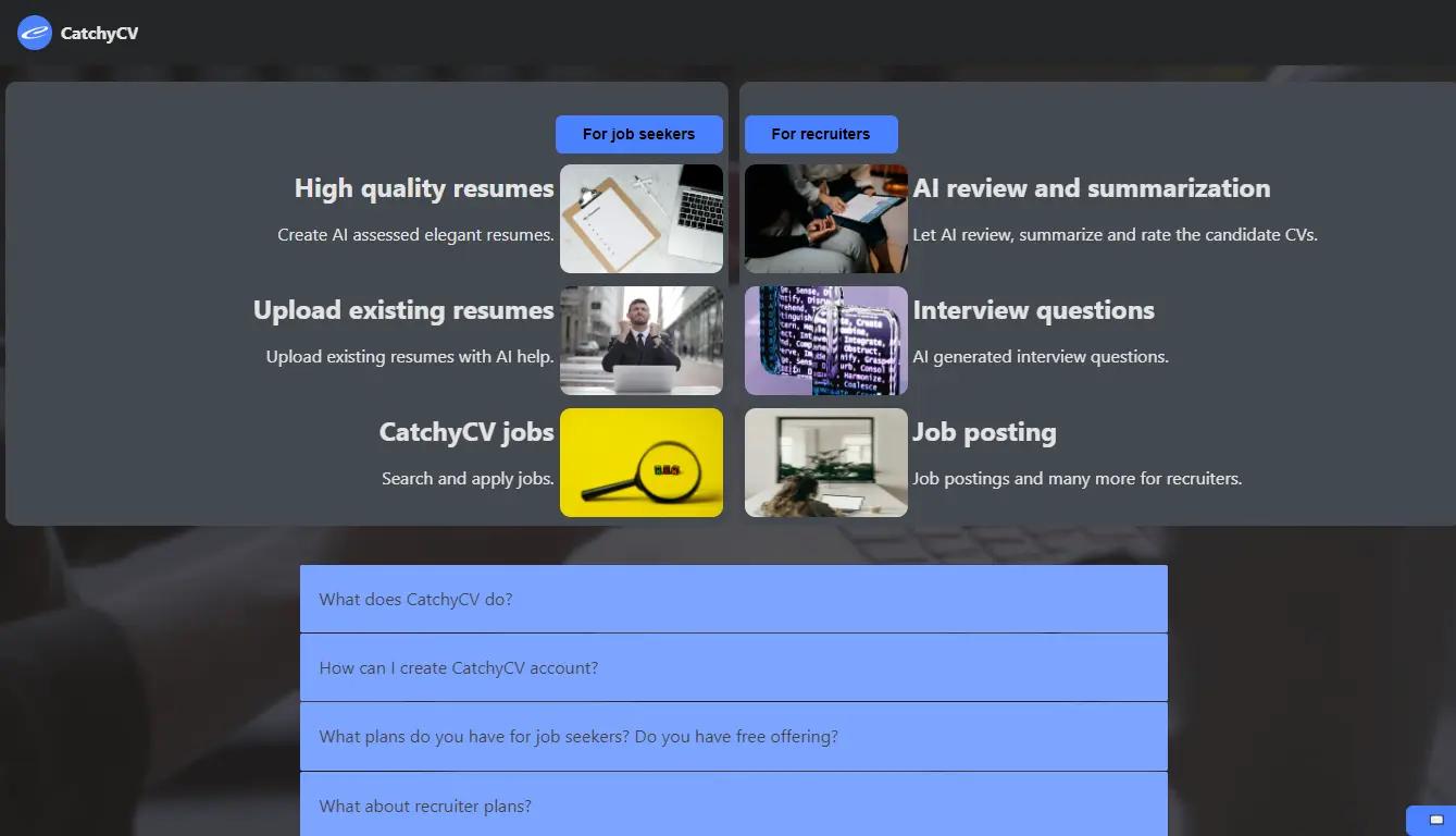 CatchyCV Website