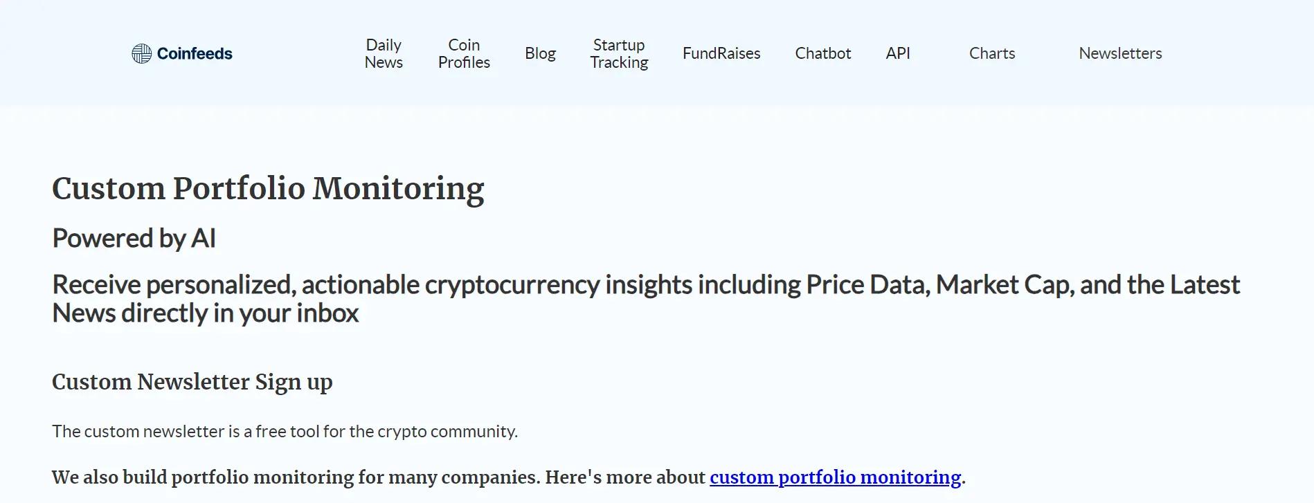 CoinfeedsWebsite Screenshot