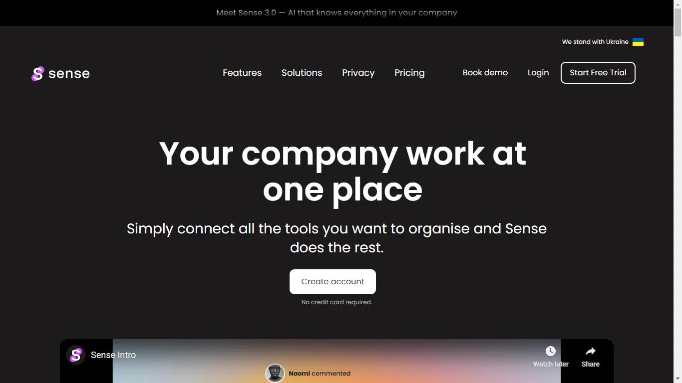 Sense  Website