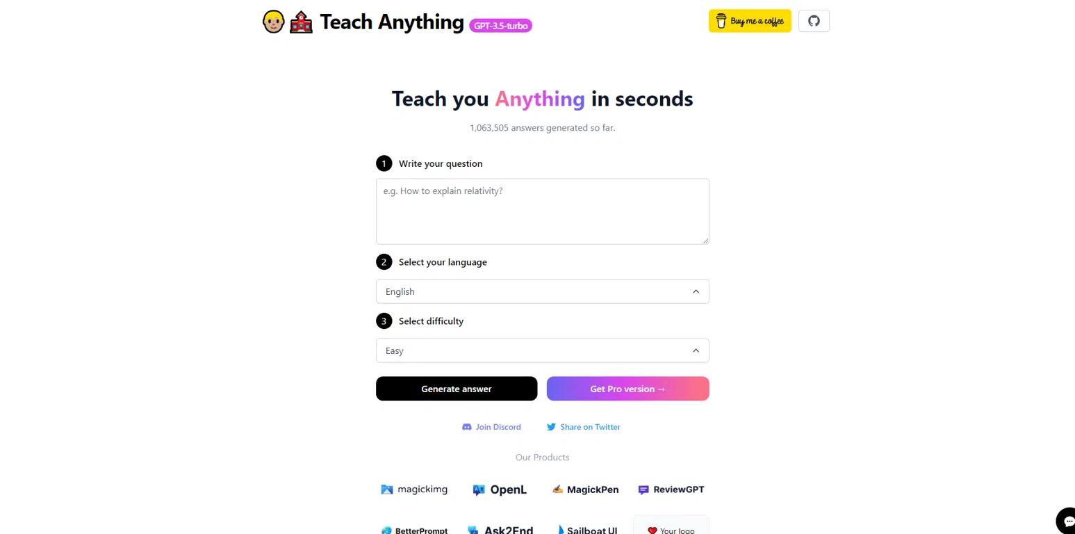 Teach Anything  Website