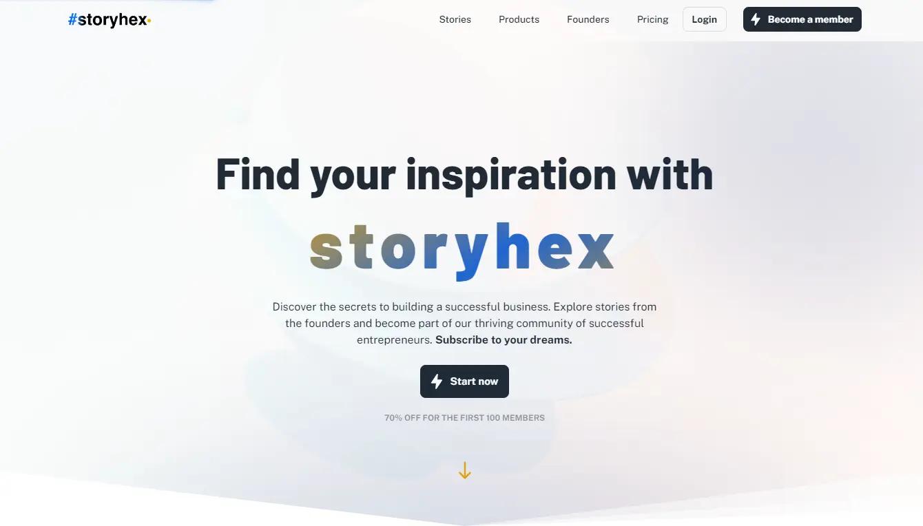 storyhexWebsite Screenshot