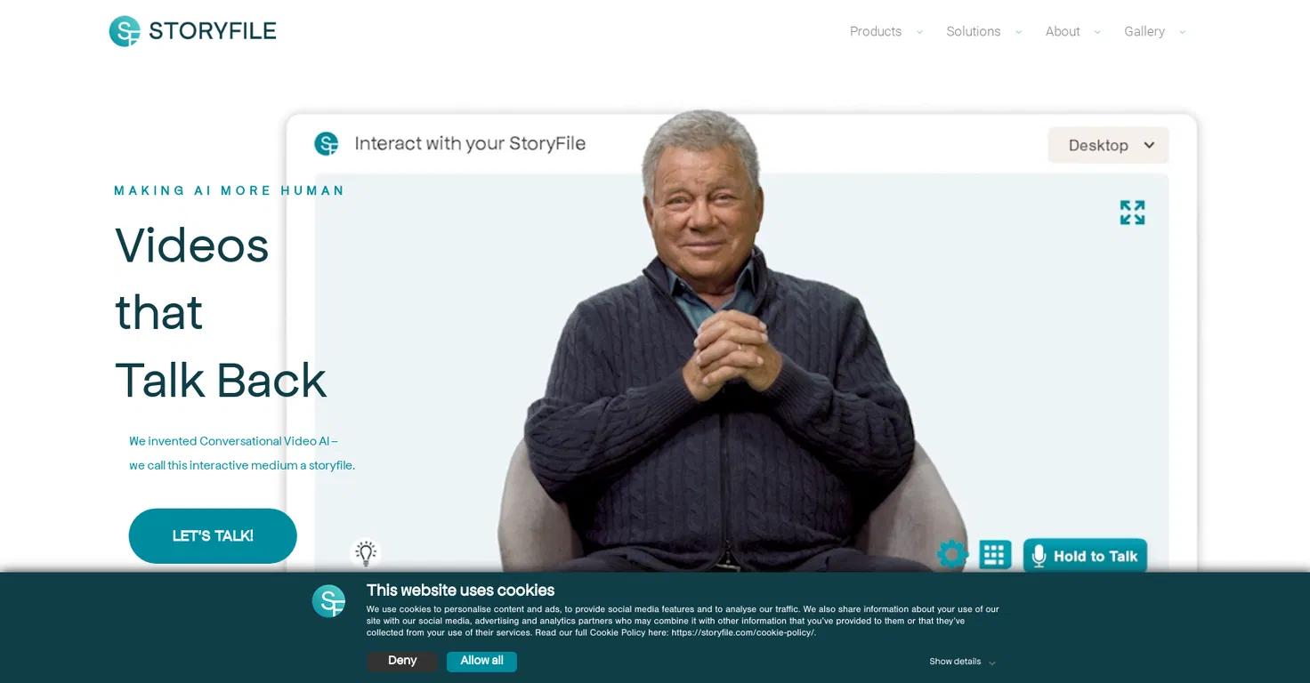 StoryfileWebsite Screenshot