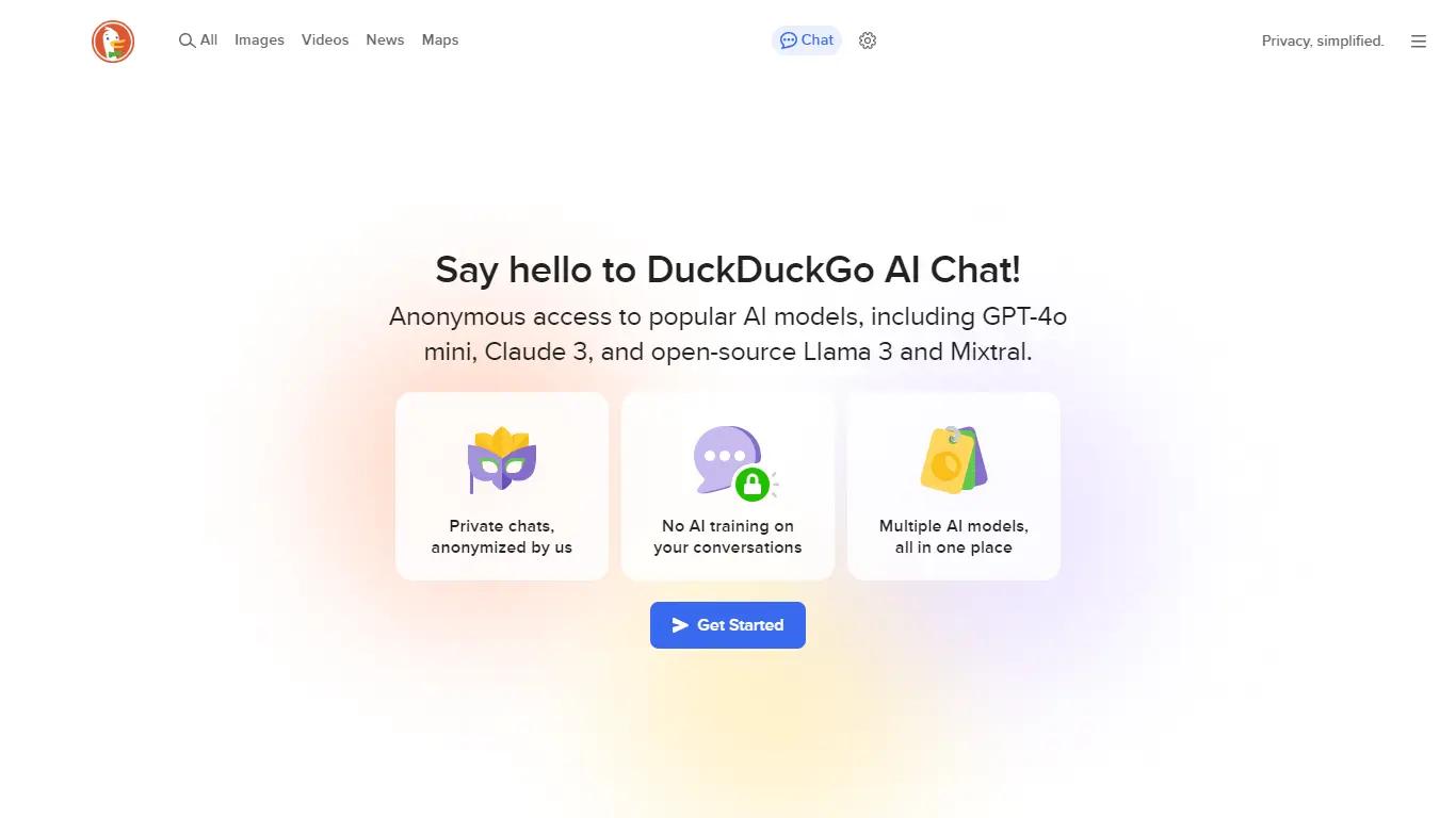 DuckDuckGo Website Screenshot