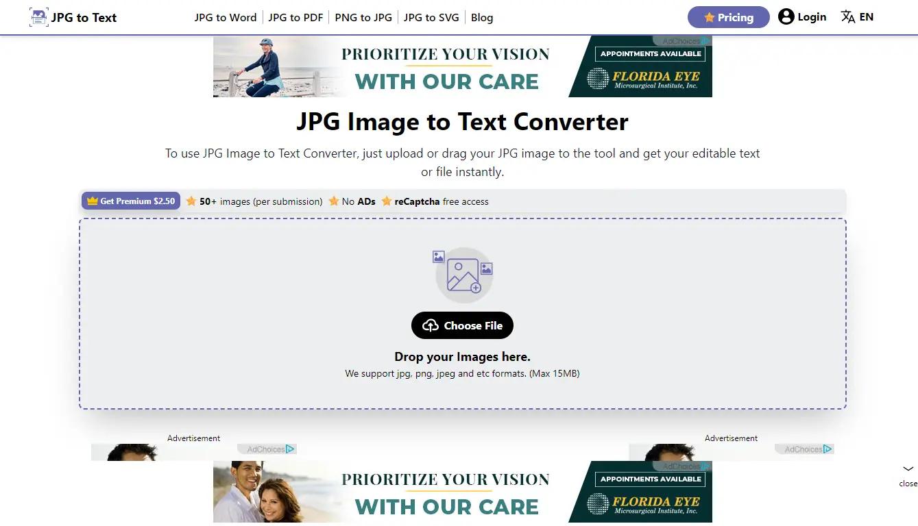 Jpgtotext Website