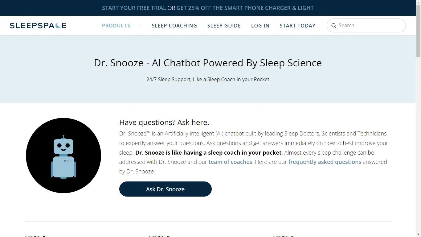 SleepSpaceWebsite Screenshot