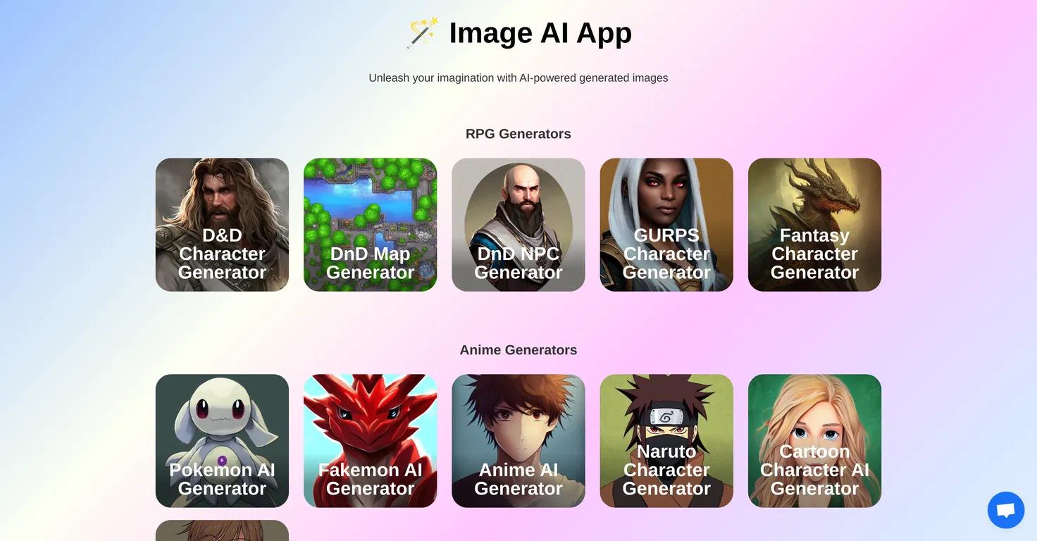 Image AI AppWebsite Screenshot