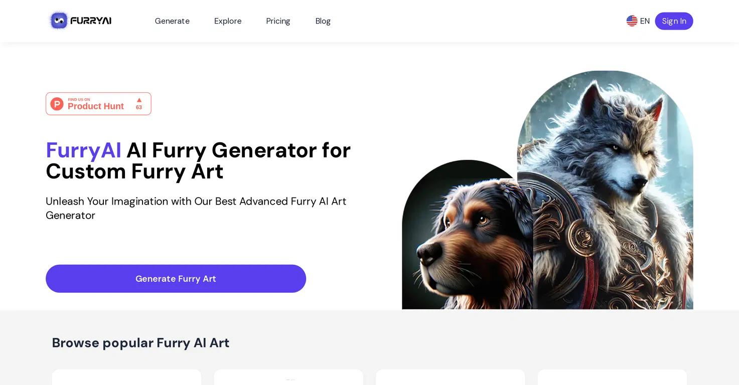 FurryAIWebsite Screenshot