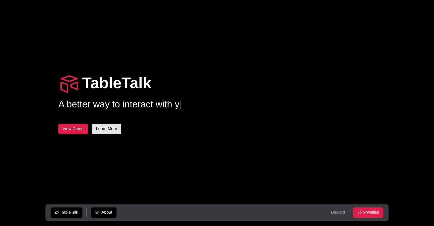 TableTalkWebsite Screenshot