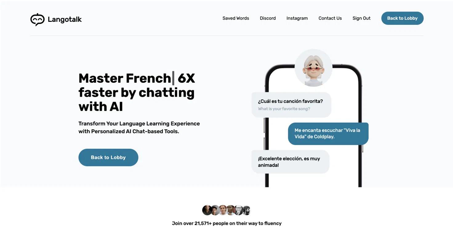 LangotalkWebsite Screenshot