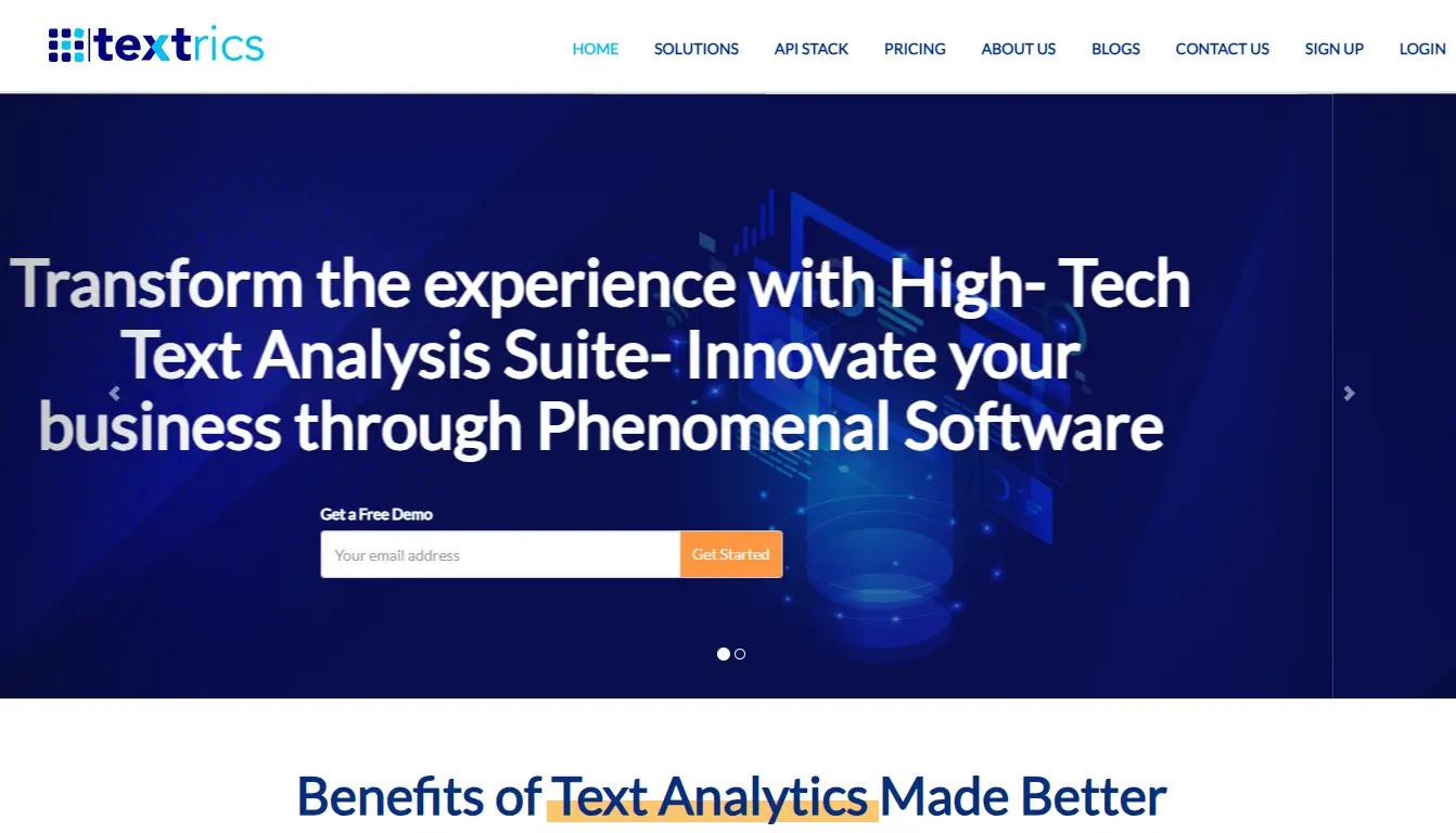 TextricsWebsite Screenshot