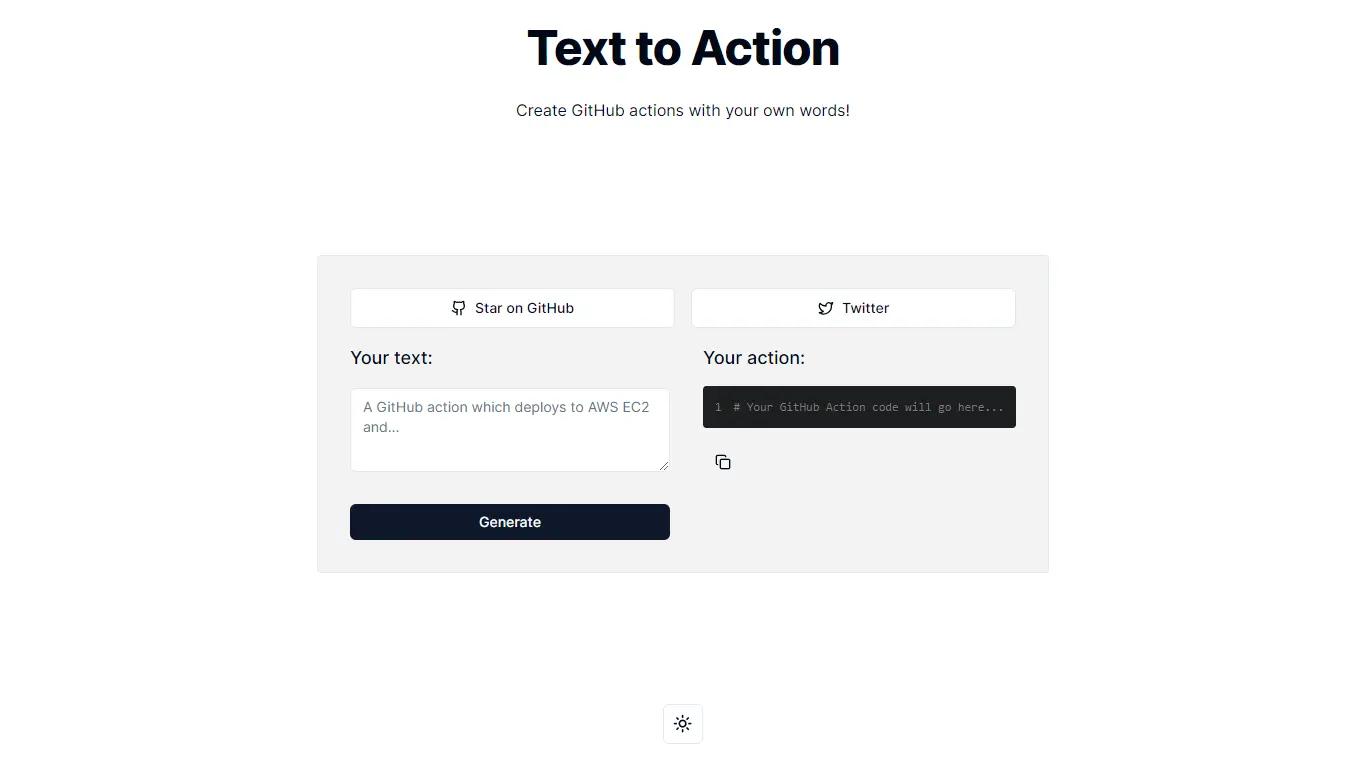 Text to Action Website