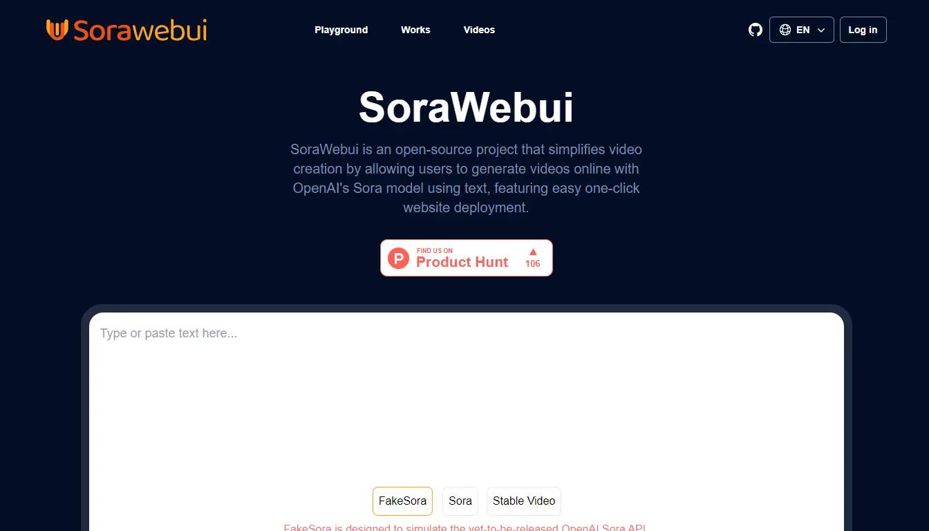 SoraWebui Website