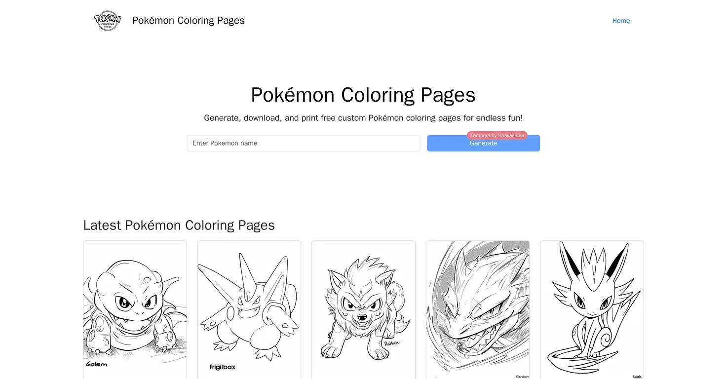 Pokemon Coloring Pages Website