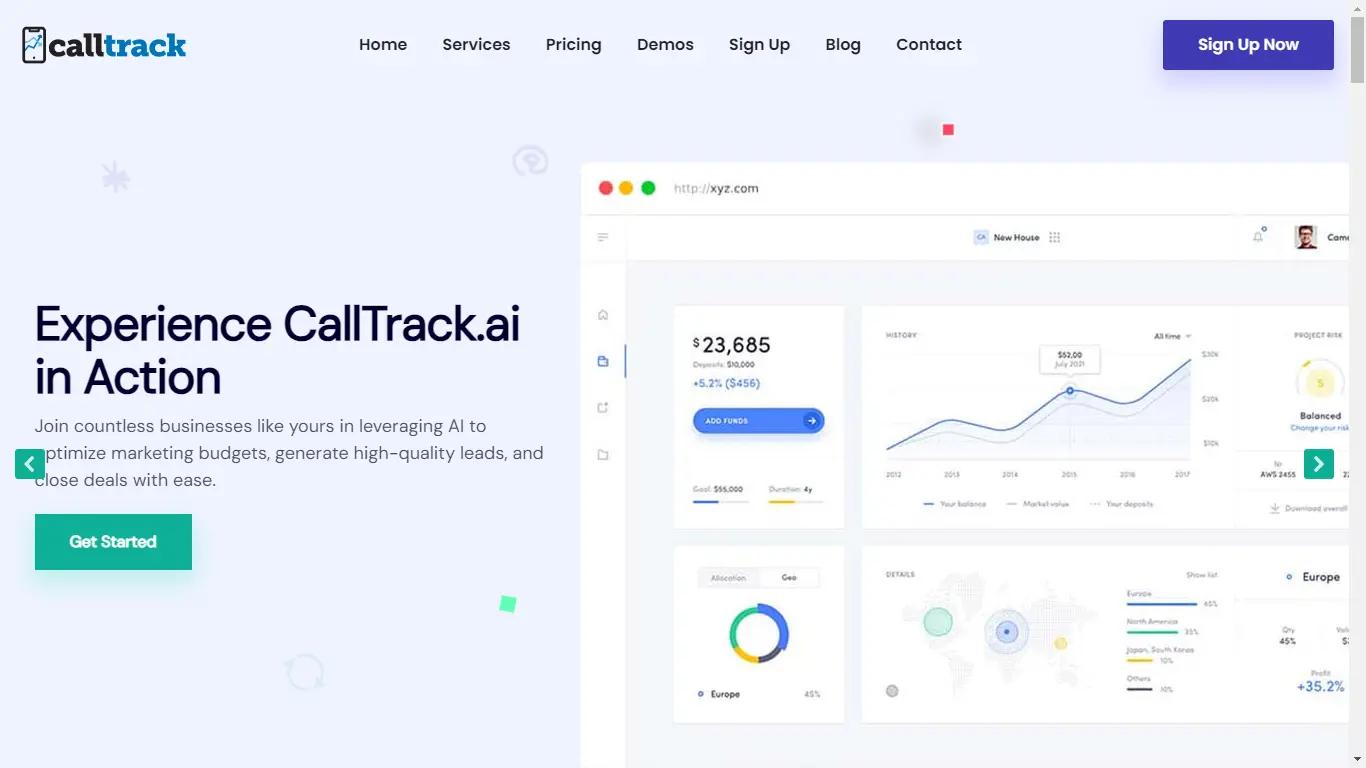 CallTrackWebsite Screenshot