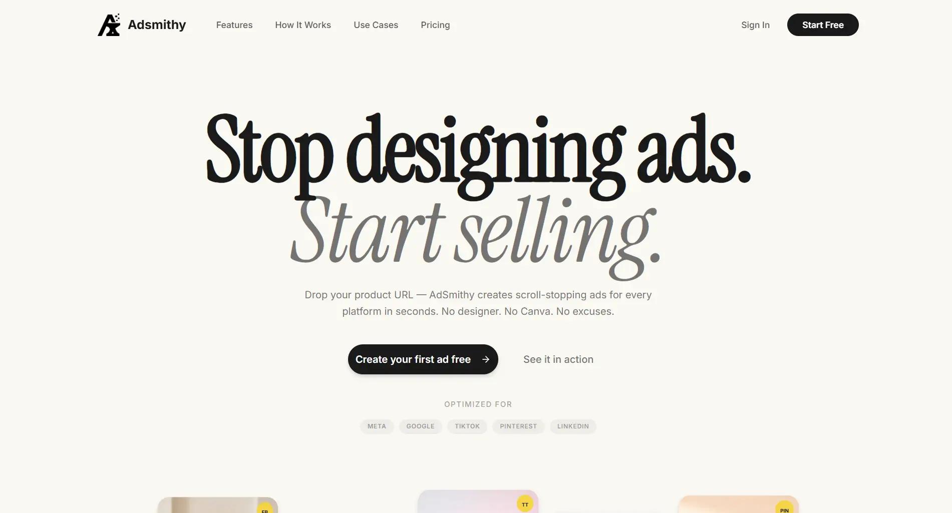 AdsmithyWebsite Screenshot