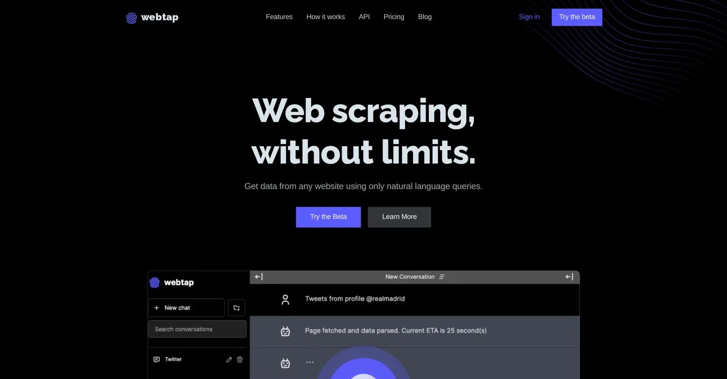 WebtapWebsite Screenshot