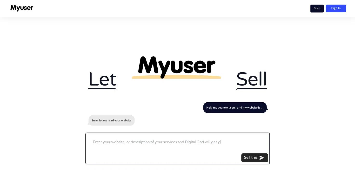 MyuserWebsite Screenshot