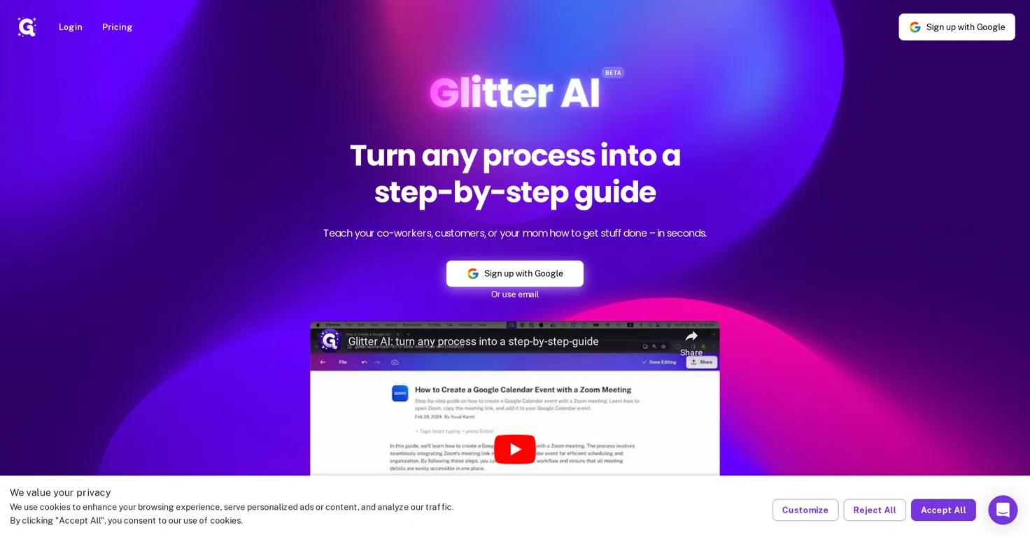 Glitter AI Website