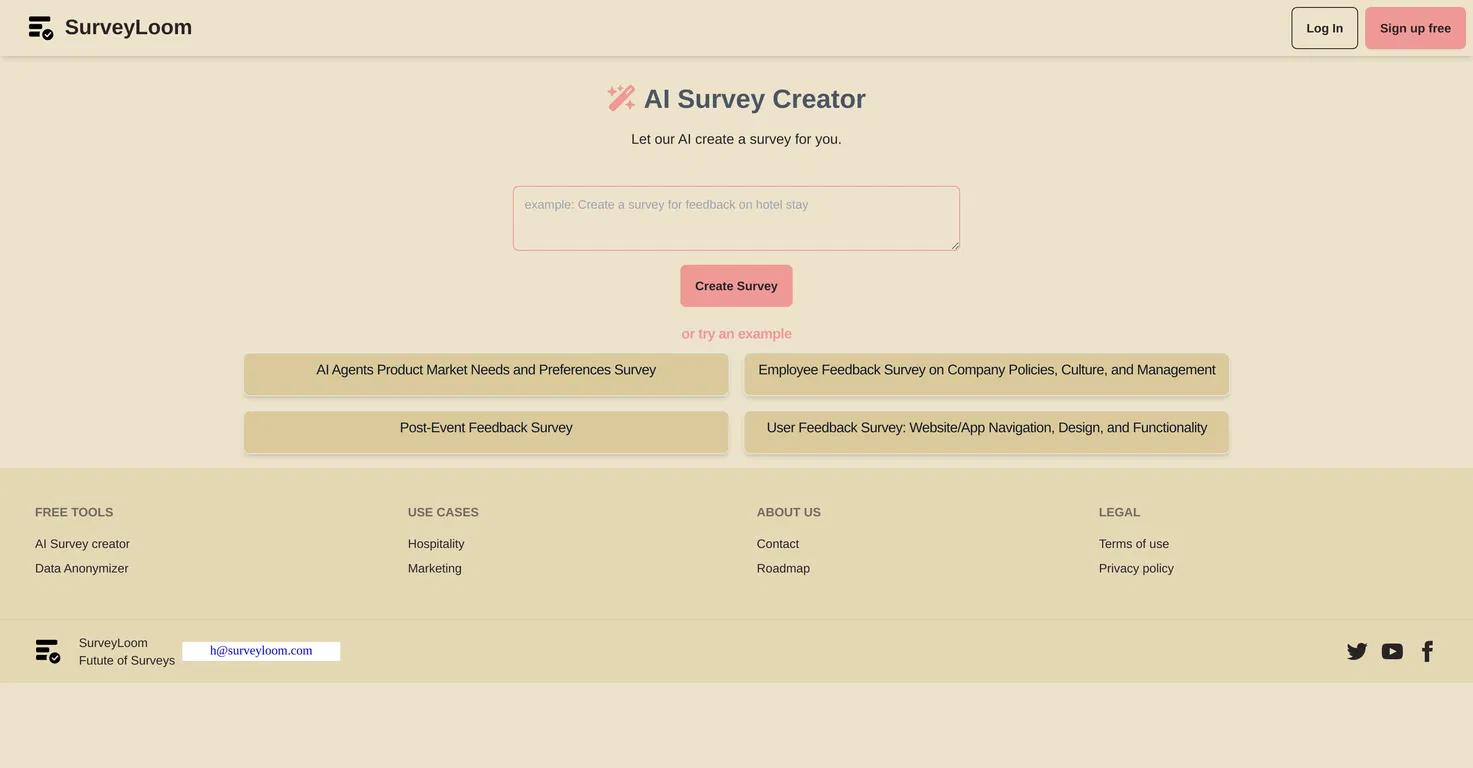 SurveyLoom Website Screenshot