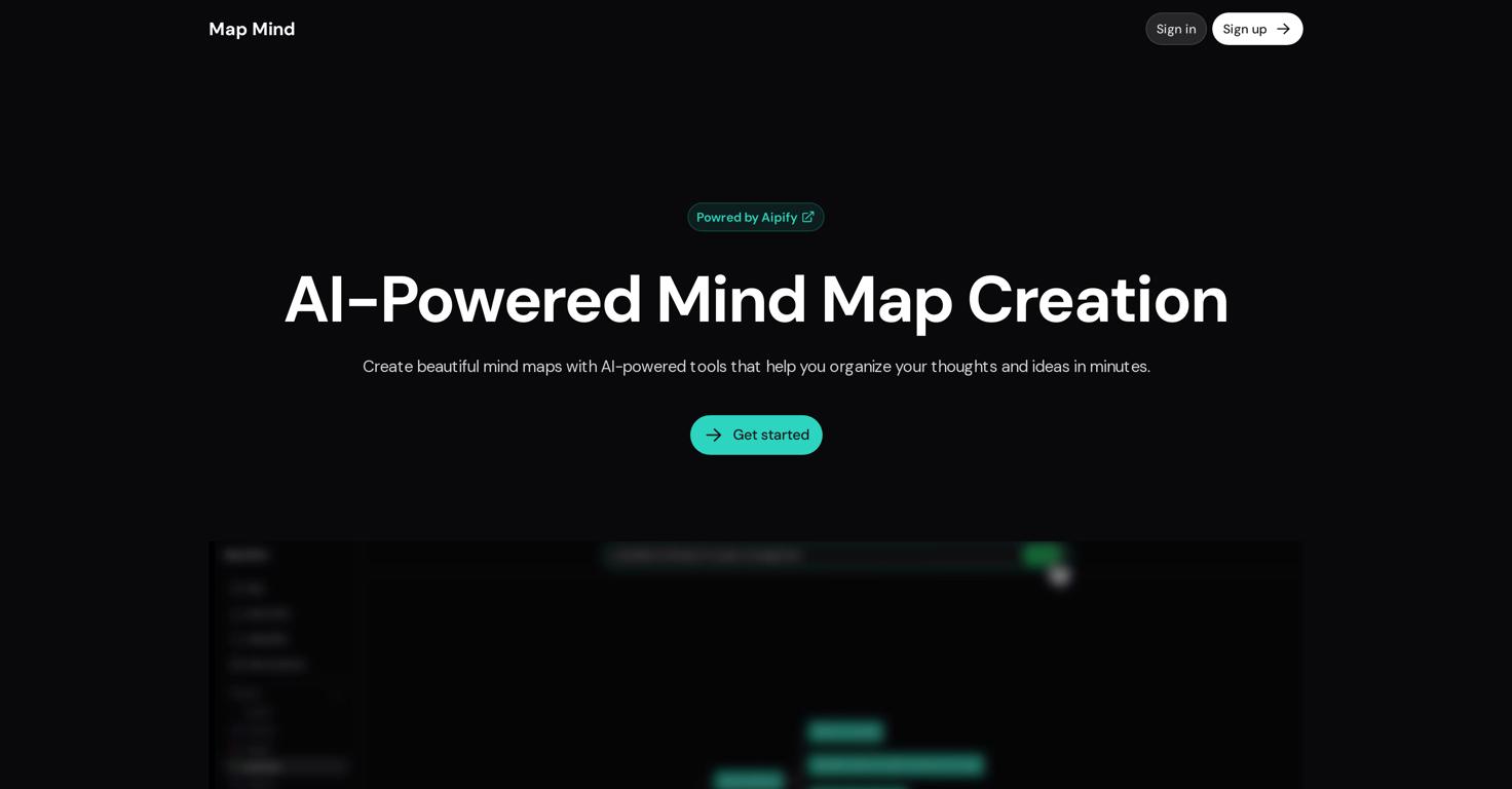 Map MindWebsite Screenshot