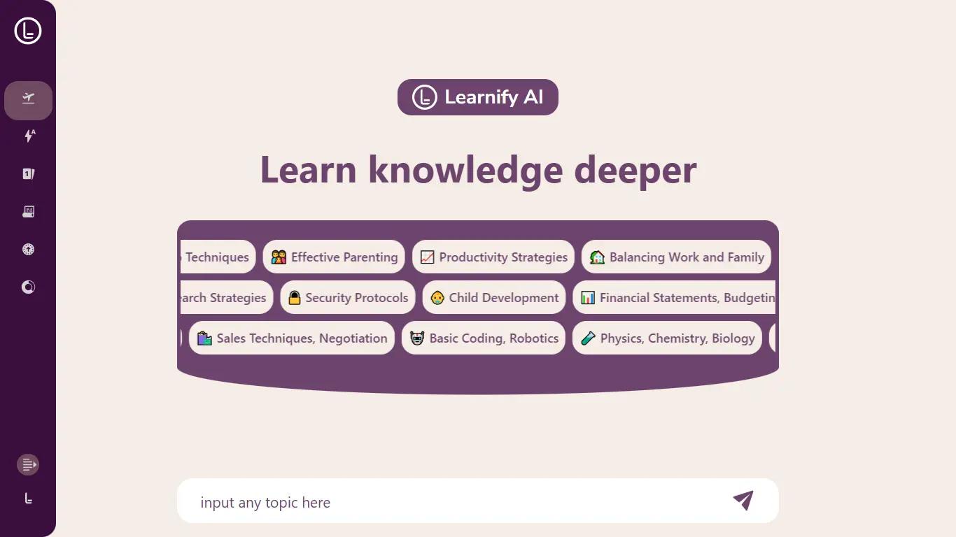 Learnify AIWebsite Screenshot